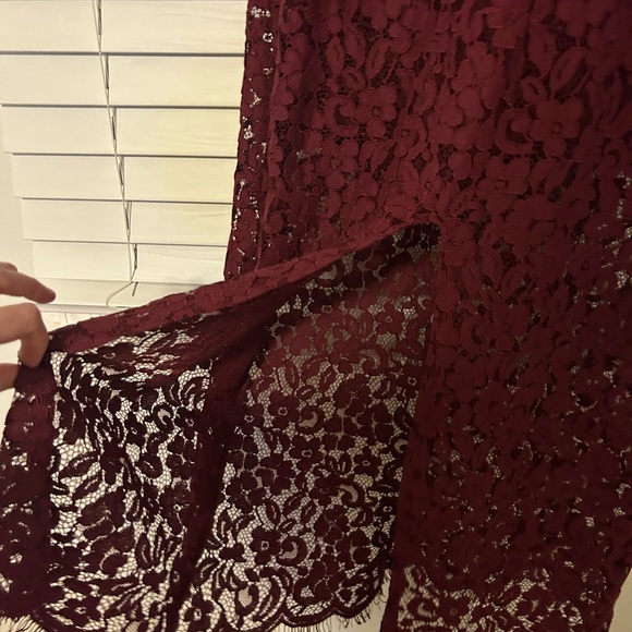 Vici Burgundy Lace Midi Dress - Picture 3 of 5